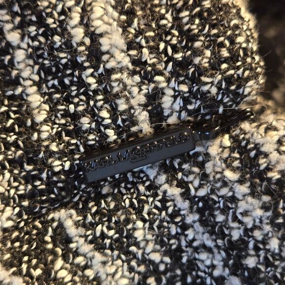 Karl Lagerfeld Tweed Lace Hem Marled Black Skirt Size 4 Feminine Coquette Girl - Picture 9 of 14